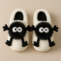 Fuzzy Monster Slippers - WHITE