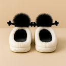 Fuzzy Monster Slippers - WHITE
