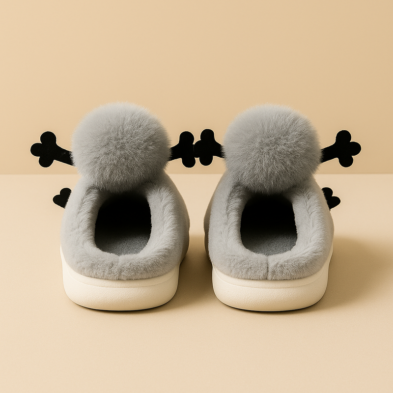 Fuzzy Monster Slippers - GRAY